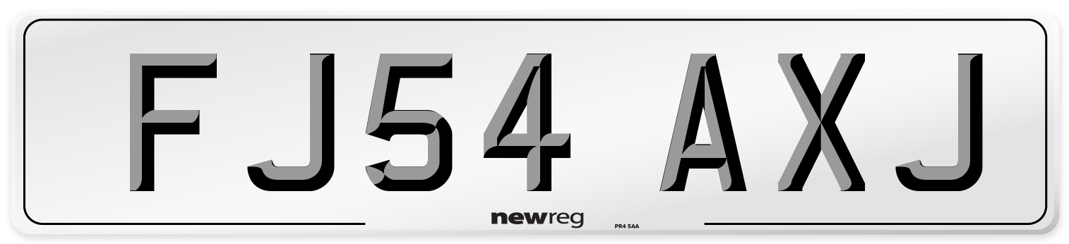 FJ54 AXJ Number Plate from New Reg